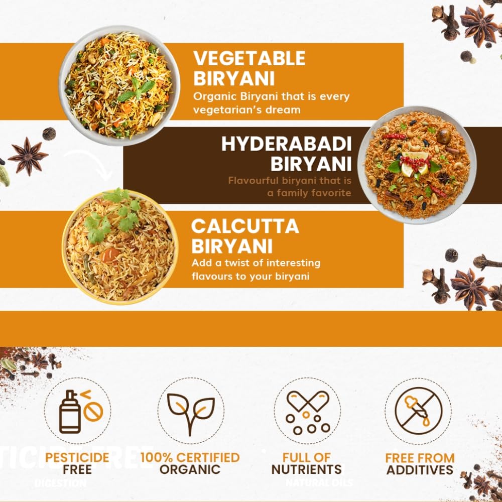 Organic Tattva, Organic Biryani Masala Powder 100 Gram | Rich in Flavour and No Artificial Additives