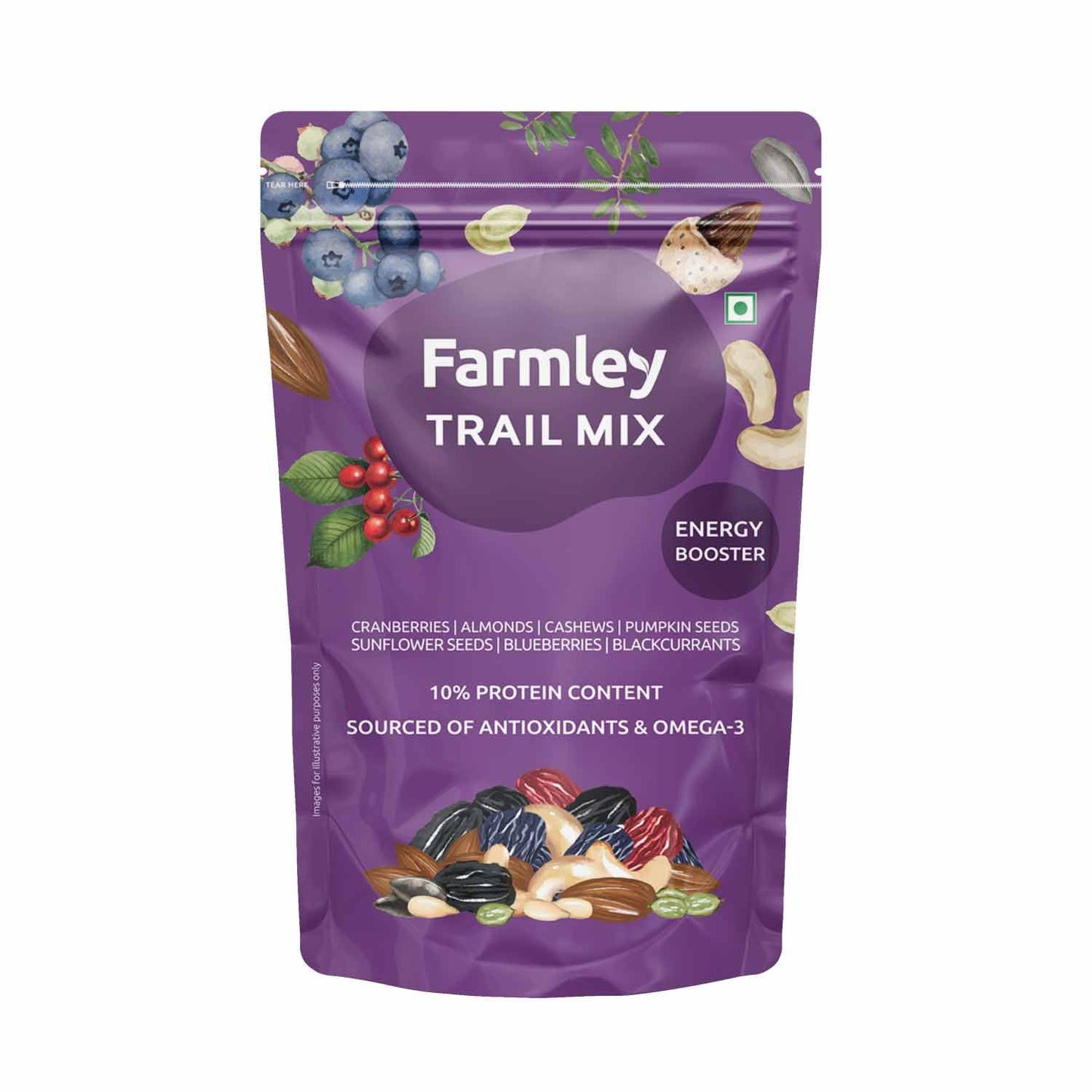 Farmley Panchmeva Healthy Dry Fruits Mix 405 g, Fit for Fasting I Healthy Snacks Mixed Nuts with Dry Fruits | Almonds | Cashews | Dates | Black raisin | Green raisin, Reusable Jar
