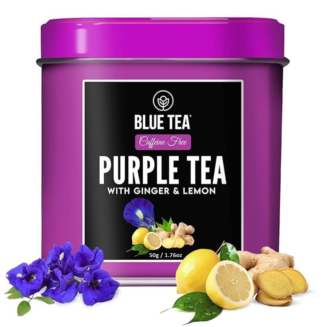 BLUE TEA - Hibiscus Tea - 50 gm (50 Cups) | SKIN GLOW ENHANCING TEA | Flower Based - Herbal Tea - Caffeine Free - Tangy Flavor - Non-GMO | Featured in Shark Tank | Pet Jar