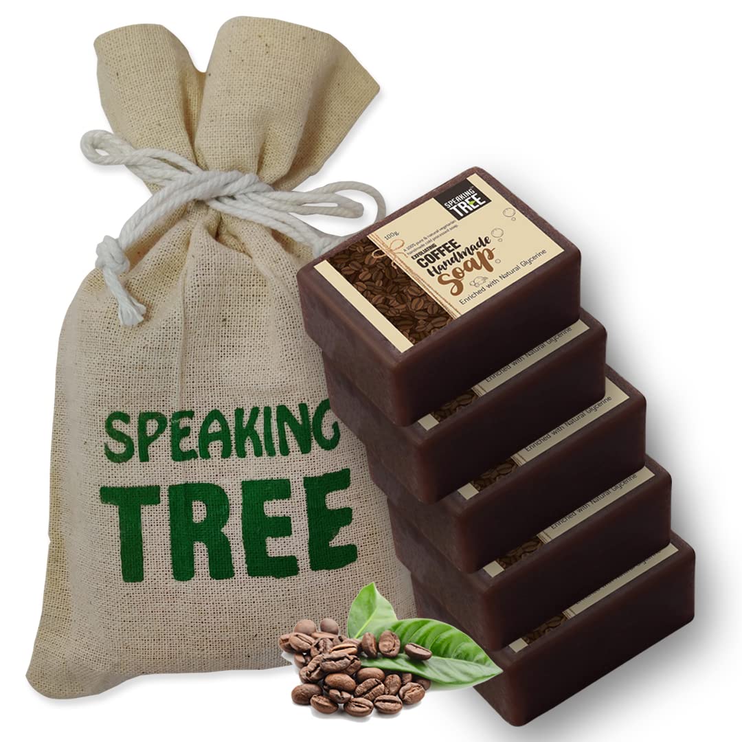 Speaking Tree Exfoliating Coffee Handmade Soap 100Gms (Pack Of 2) | Specially Formulated And Cold Processed All Natural Ingredients For Perfectly Clean Skin - Handmade With Love
