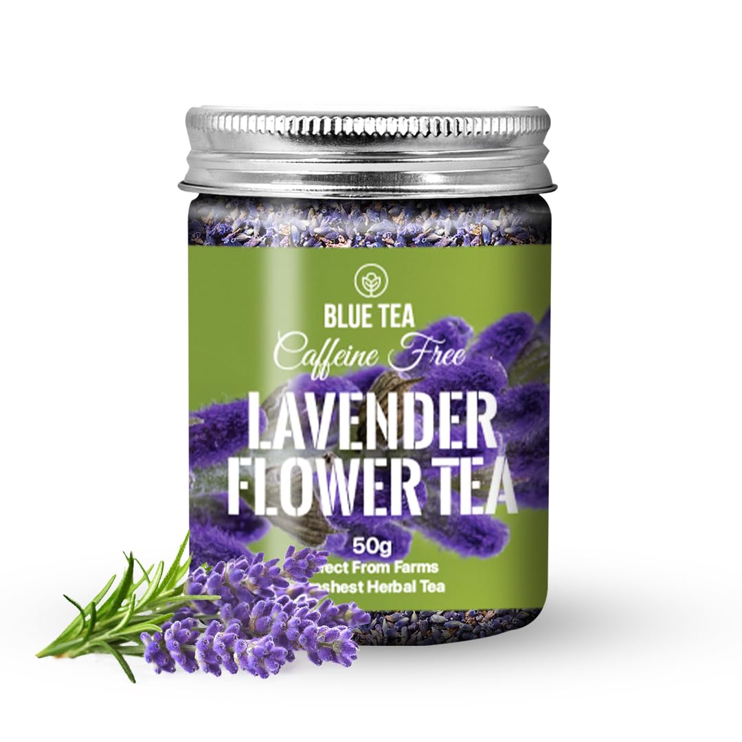 BLUE TEA - Hibiscus Tea - 50 gm (50 Cups) | SKIN GLOW ENHANCING TEA | Flower Based - Herbal Tea - Caffeine Free - Tangy Flavor - Non-GMO | Featured in Shark Tank | Pet Jar