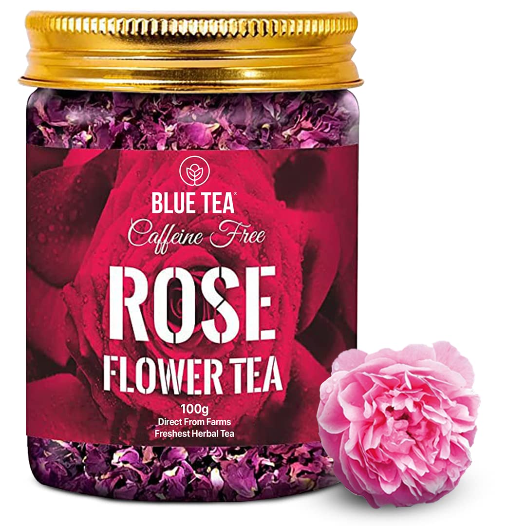 BLUE TEA - Hibiscus Tea - 50 gm (50 Cups) | SKIN GLOW ENHANCING TEA | Flower Based - Herbal Tea - Caffeine Free - Tangy Flavor - Non-GMO | Featured in Shark Tank | Pet Jar