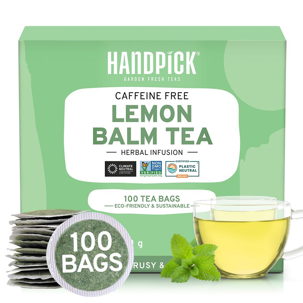 HANDPICK Honey Lemon Green Tea Bags (100 Count) All Natural Flavor | Sweet Honey & Tangy Lemon | Round & Eco-Friendly Tea Bags | Packed In Resealable Bag | Brew As Hot Or Iced Tea, 230 Gram