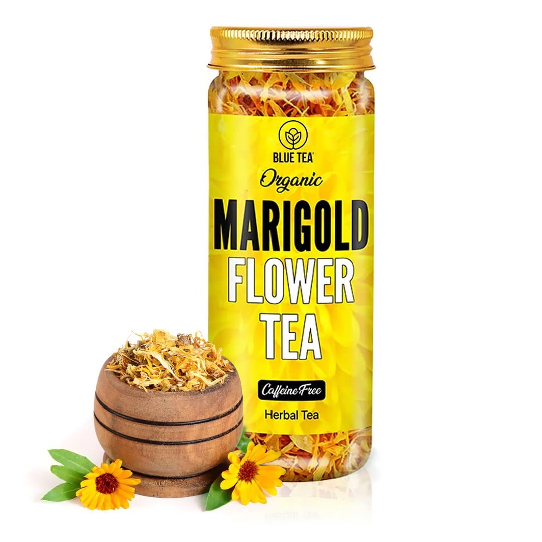 BLUE TEA - Hibiscus Tea - 50 gm (50 Cups) | SKIN GLOW ENHANCING TEA | Flower Based - Herbal Tea - Caffeine Free - Tangy Flavor - Non-GMO | Featured in Shark Tank | Pet Jar