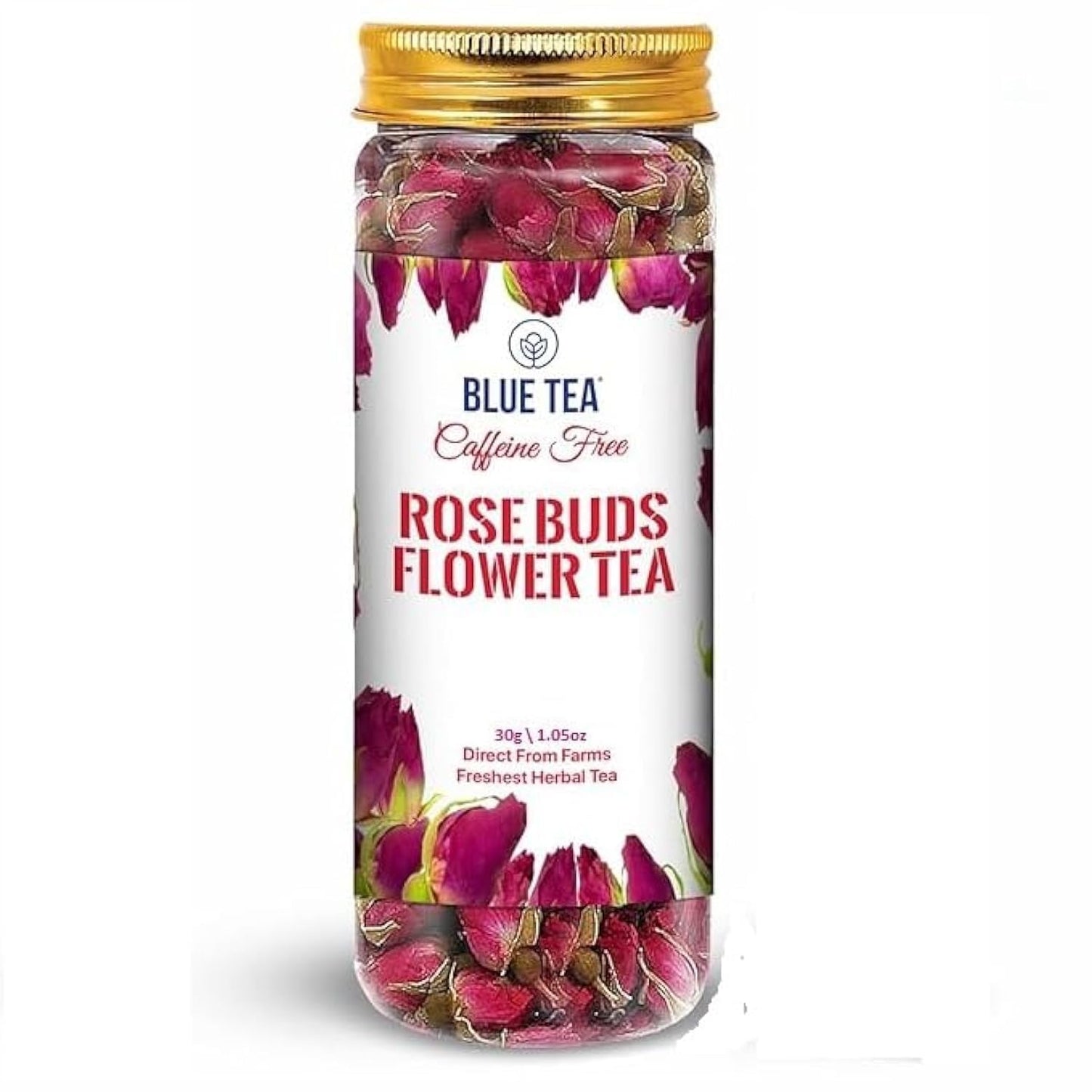 BLUE TEA - Hibiscus Tea - 50 gm (50 Cups) | SKIN GLOW ENHANCING TEA | Flower Based - Herbal Tea - Caffeine Free - Tangy Flavor - Non-GMO | Featured in Shark Tank | Pet Jar