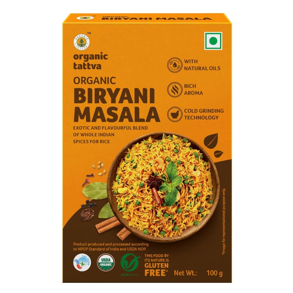 Organic Tattva, Organic Biryani Masala Powder 100 Gram | Rich in Flavour and No Artificial Additives