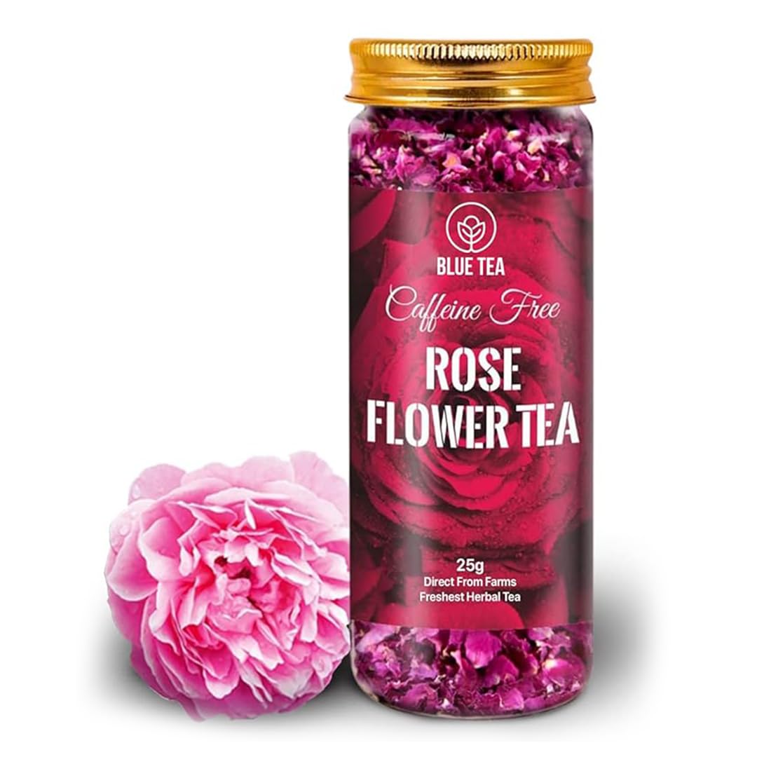 BLUE TEA - Hibiscus Tea - 50 gm (50 Cups) | SKIN GLOW ENHANCING TEA | Flower Based - Herbal Tea - Caffeine Free - Tangy Flavor - Non-GMO | Featured in Shark Tank | Pet Jar