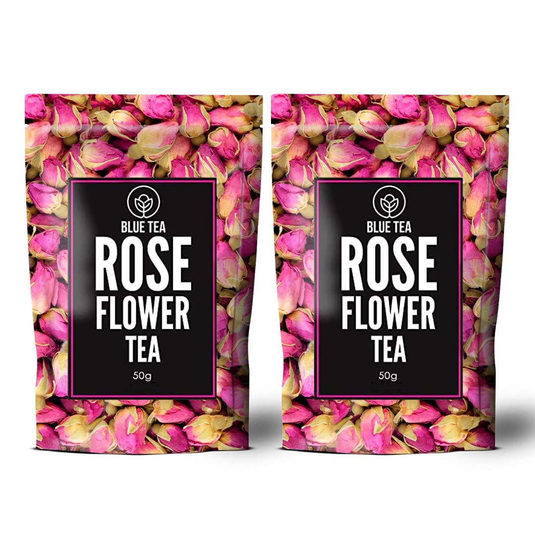 BLUE TEA - Hibiscus Tea - 50 gm (50 Cups) | SKIN GLOW ENHANCING TEA | Flower Based - Herbal Tea - Caffeine Free - Tangy Flavor - Non-GMO | Featured in Shark Tank | Pet Jar