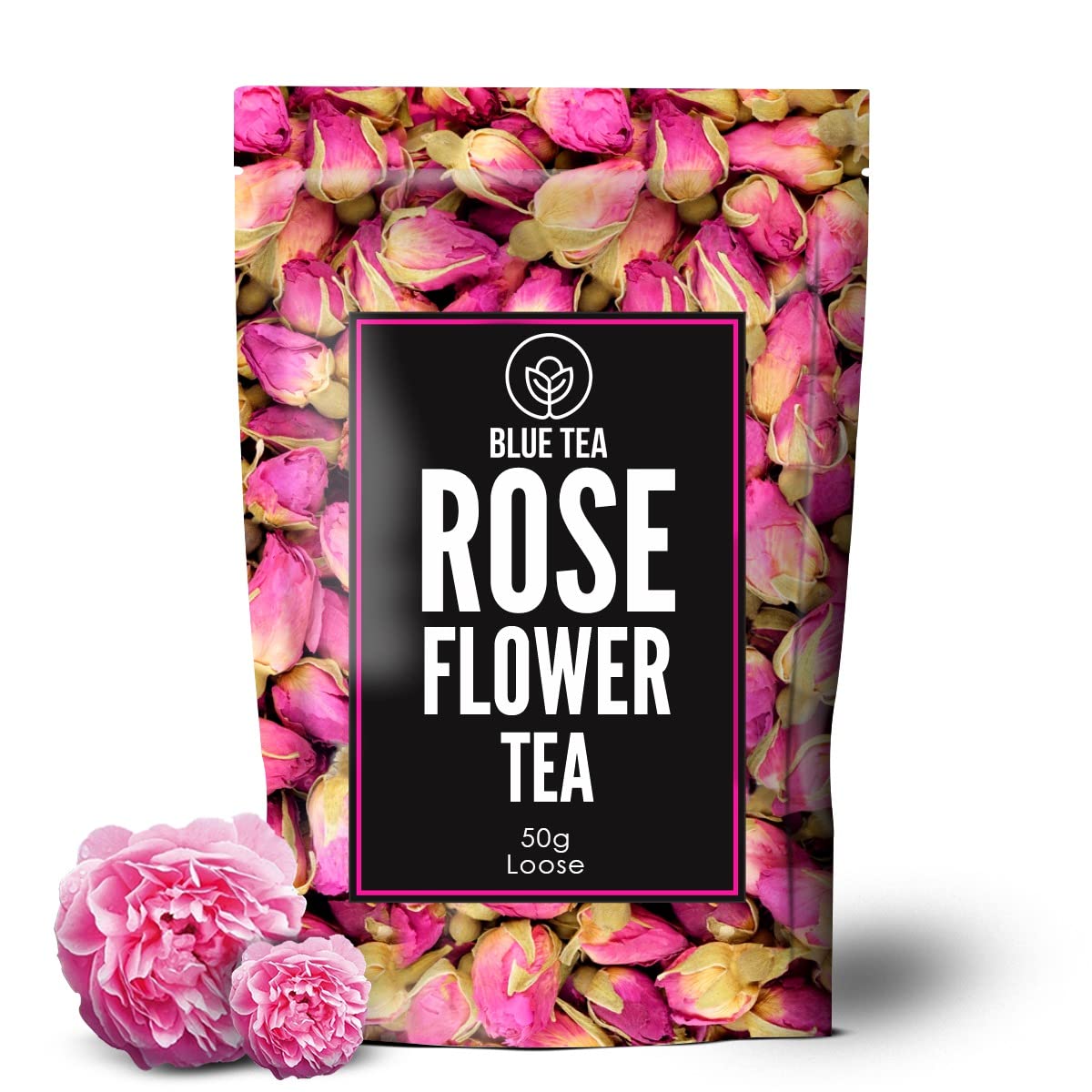 BLUE TEA - Hibiscus Tea - 50 gm (50 Cups) | SKIN GLOW ENHANCING TEA | Flower Based - Herbal Tea - Caffeine Free - Tangy Flavor - Non-GMO | Featured in Shark Tank | Pet Jar