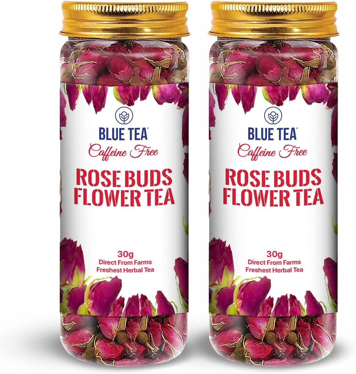 BLUE TEA - Hibiscus Tea - 50 gm (50 Cups) | SKIN GLOW ENHANCING TEA | Flower Based - Herbal Tea - Caffeine Free - Tangy Flavor - Non-GMO | Featured in Shark Tank | Pet Jar