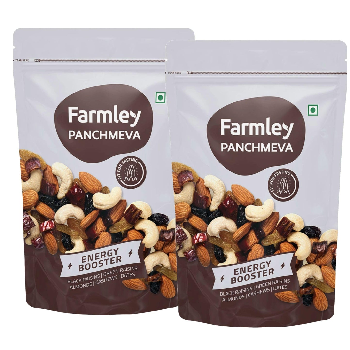 Farmley Panchmeva Healthy Dry Fruits Mix 405 g, Fit for Fasting I Healthy Snacks Mixed Nuts with Dry Fruits | Almonds | Cashews | Dates | Black raisin | Green raisin, Reusable Jar