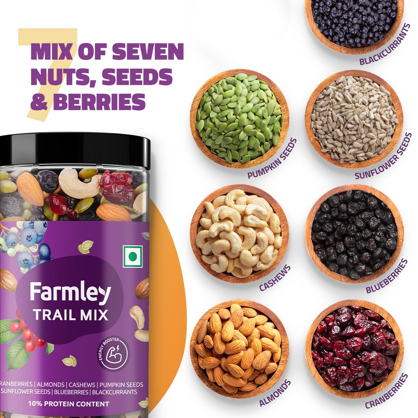 Farmley Panchmeva Healthy Dry Fruits Mix 405 g, Fit for Fasting I Healthy Snacks Mixed Nuts with Dry Fruits | Almonds | Cashews | Dates | Black raisin | Green raisin, Reusable Jar