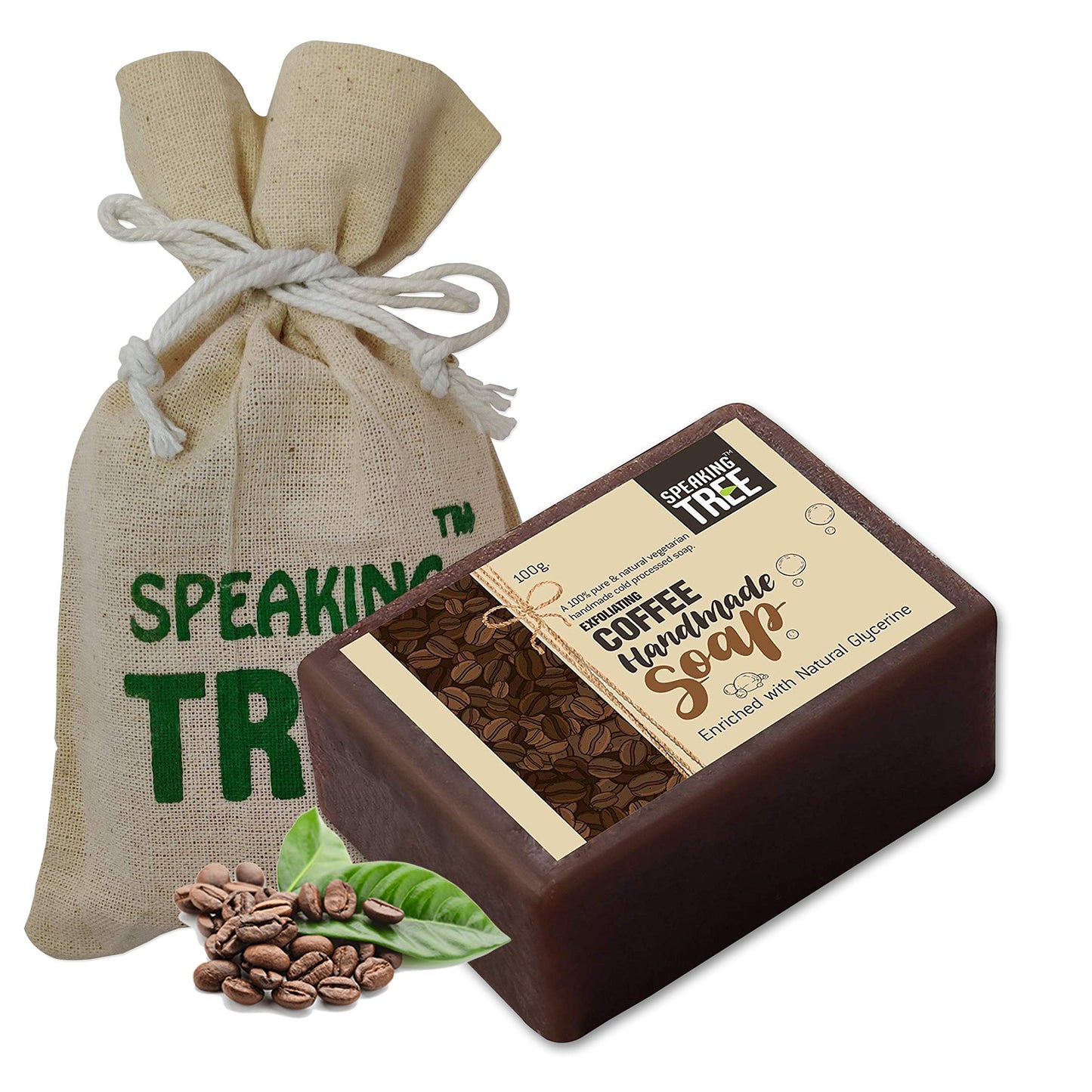 Speaking Tree Exfoliating Coffee Handmade Soap 100Gms (Pack Of 2) | Specially Formulated And Cold Processed All Natural Ingredients For Perfectly Clean Skin - Handmade With Love