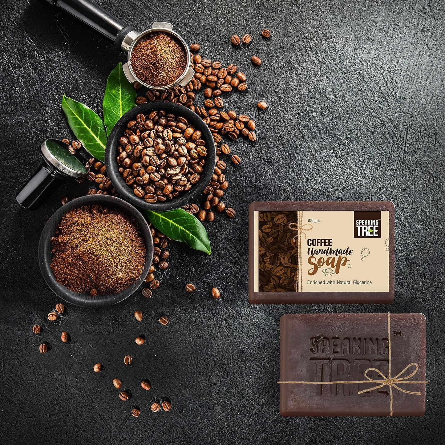 Speaking Tree Exfoliating Coffee Handmade Soap 100Gms (Pack Of 2) | Specially Formulated And Cold Processed All Natural Ingredients For Perfectly Clean Skin - Handmade With Love
