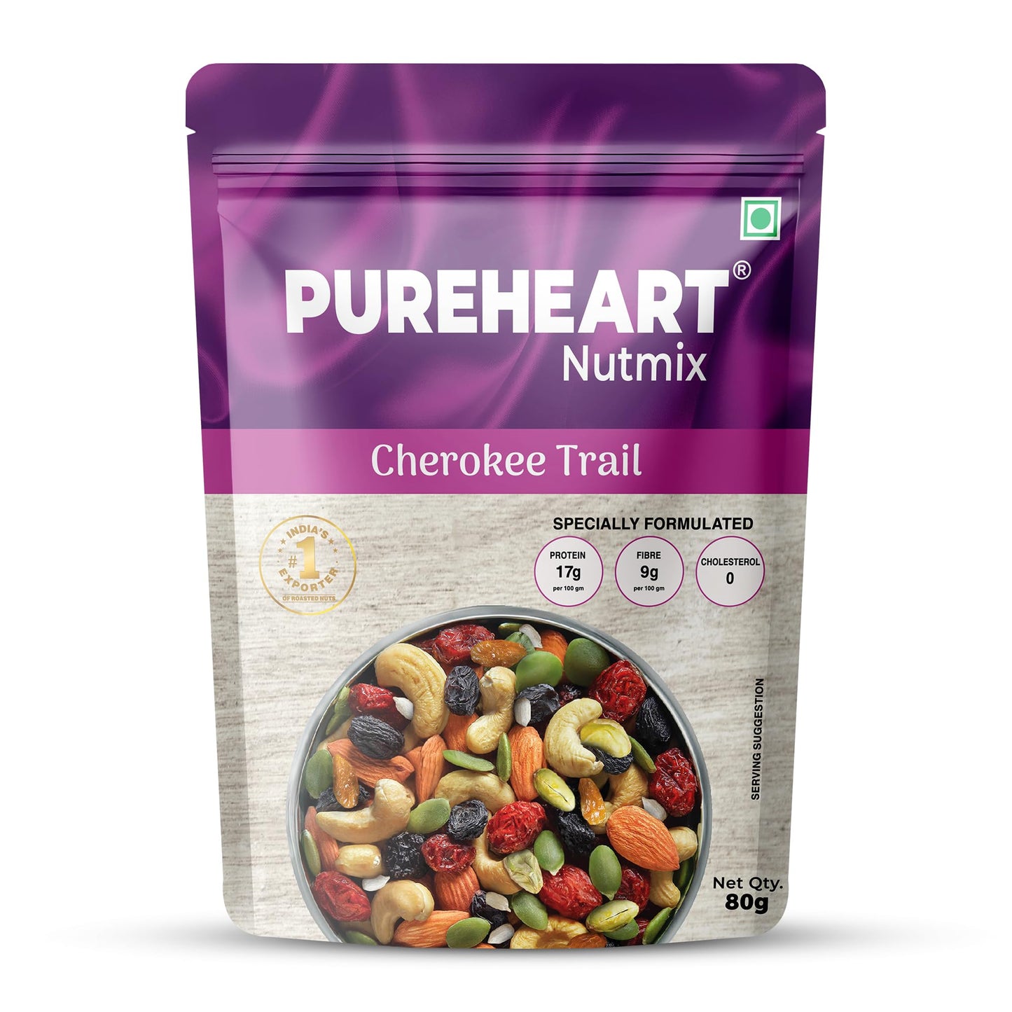 Pureheart Cherokee Premium Trail Mix | An Eclectic Mix of 8 Healthy Superfoods Nuts- Cashews, Almonds, Pistachio | Dry Fruits - Cranberries, Raisins | Seeds - Pumpkin, Sunflower | Reusable Jar (1000g)