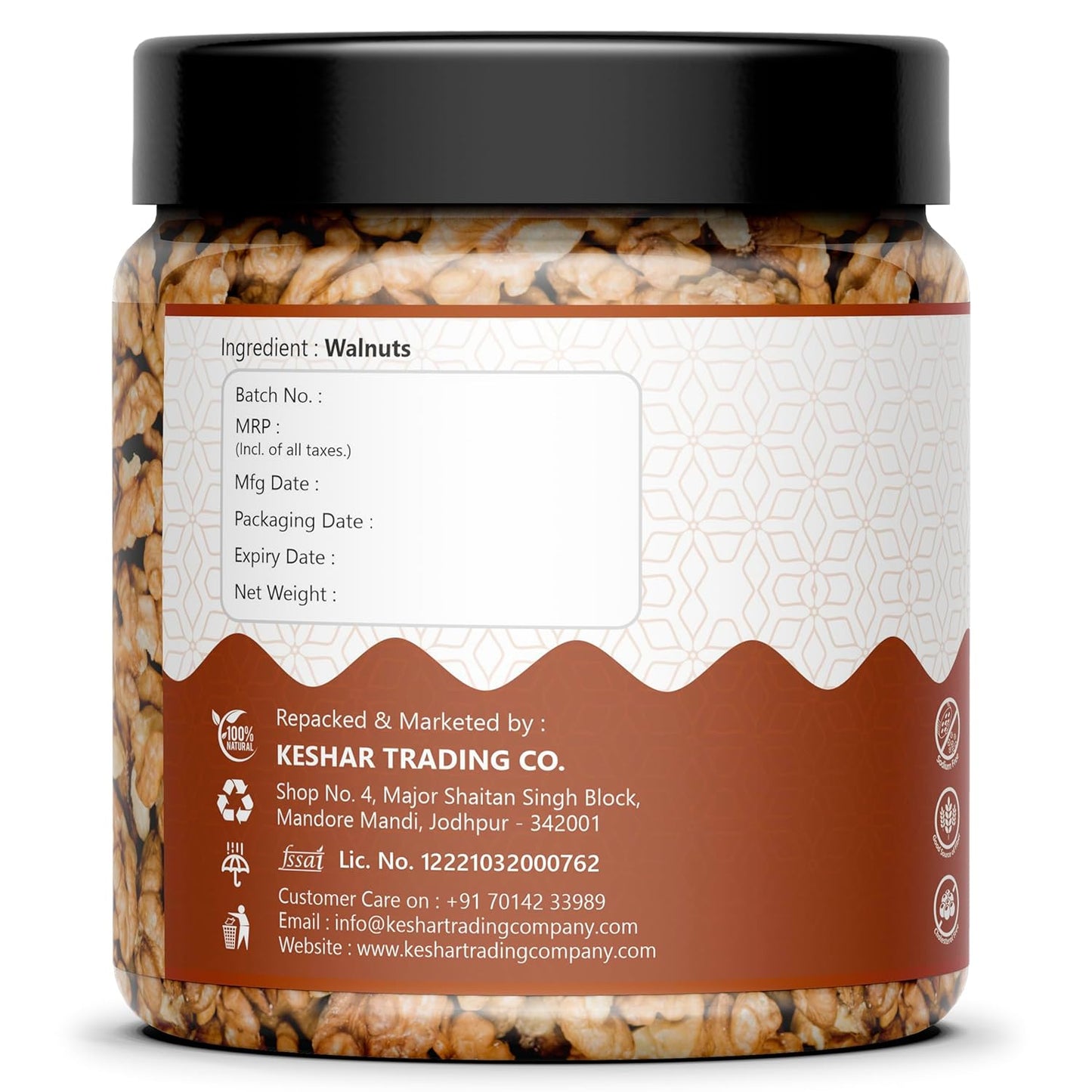 HighFresh 100% Natural Dried Walnut Without Shell | Akhrot Giri Dry Fruit| Perfect For Snacking | Brain Food [ Jar Pack] (500)