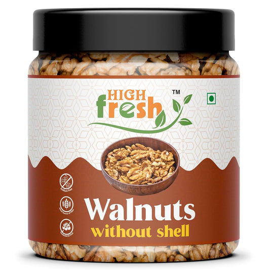 HighFresh 100% Natural Dried Walnut Without Shell | Akhrot Giri Dry Fruit| Perfect For Snacking | Brain Food [ Jar Pack] (500)